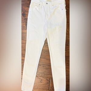 Madewell White High Rise Skinny Jeans Stretch Denim 10" Rise Size 30